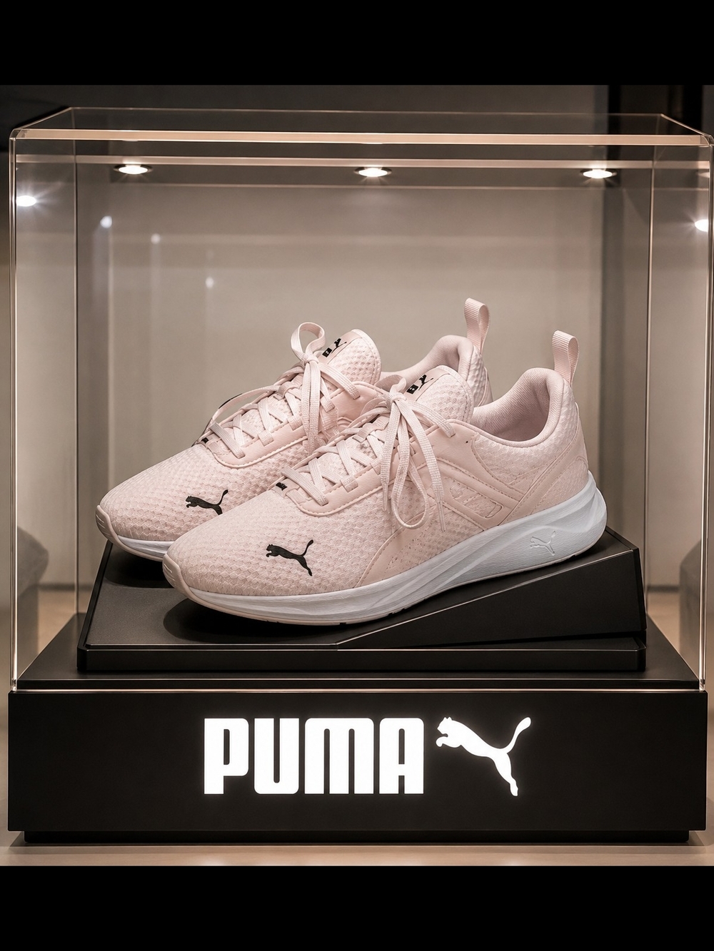 Puma Women's Pale Pink Knit Athletic Sneakers